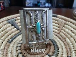 Vintage Sterling Silver Turquoise Bow Guard/ Arm Band