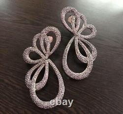 Vintage Style Bow Earrings New Sterling Silver 925 Handmade Women Fine Jewelry