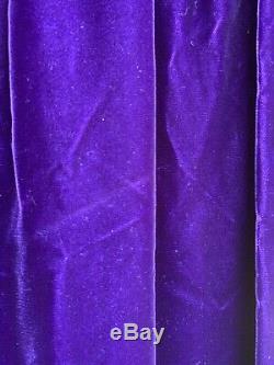 Vintage Velvet Purple Sleeveless Evening Dress Bows Split