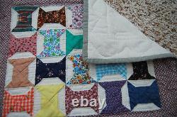 WONDERFUL Miniature Bow Ties Signed & Dated Doll Quilt BEAUTIFUL FABRICS