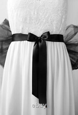 Wedding Dress Bow Bridal Detachable Big Bow Belt With Tail Bow Bustle Belt