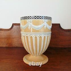 Wedgwood Engine Turned White Stoneware Vase with Swags & Bows 1778-1785