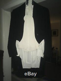 White Tie Tails Jacket 1920s Tailored, Marcella Bow tie And Waist Coat