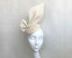 White Wedding Fascinator Pillbox Guest Hat Off White Races Bow Hat