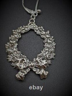 William Kerr Earrings Sterling Silver Wreath Antique