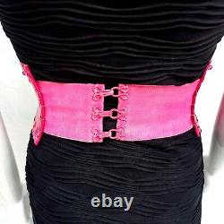 Woman belt faux leather royal sequin italian crochet pink rhinestone embroidered