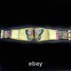 Woman belt italian modern fashion designer sequins rhinestone beads butterfly by