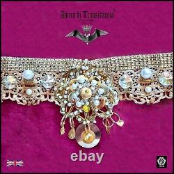 Woman belt italian modern sequins macrame rhinestone bead designer gold crystals