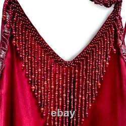 Woman clothing dress summer couture brand griff elegant red bead embroidered set