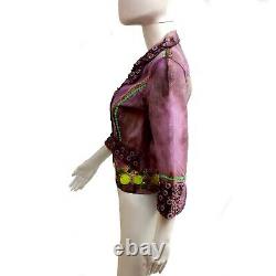 Woman clothing jacket elegant spring original luxury griff handmade purple fluo1