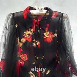 Woman clothing summer couture dress brand griff elegant original black roses bid