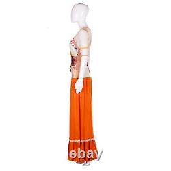 Woman clothing summer couture dress luxury casual cocktail ethnic indian orange