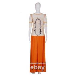 Woman clothing summer couture dress luxury casual cocktail ethnic indian orange