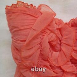 Woman clothing summer couture dress orange brand long elegant sexy chiffon silk