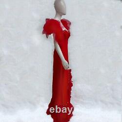 Woman clothing summer couture dress red brand long elegant sexy embroidered bead