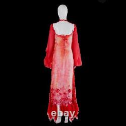 Woman clothing summer couture dress red silk brand griff elegant original sequin
