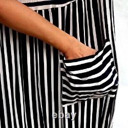 Woman clothing summer elegant black long white stripes comfort marinero bandana