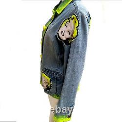 Woman jacket elegant spring original pop art jeans graffity diva marilyn monroe