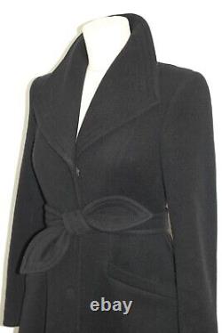 Woman's Black Wool Coat, Design, unique retro style, Handmade Size 10 Brand new