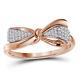 Women's 10KT Rose Gold Bow Diamond Ring Size 7
