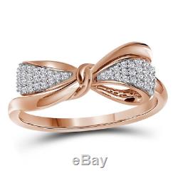 Women's 10KT Rose Gold Bow Diamond Ring Size 7