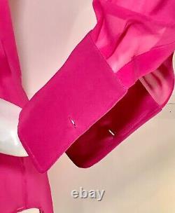 Womens Dolce & Gabbana Sz38 /4US Pink Silk Long Sleeve Wide Cuff PussyBow Top