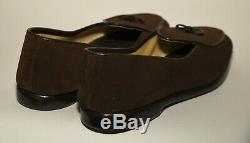 Womens Handmade BELGIAN SHOES Dark Brown Suede MIDNETTE Loafers Size 8 W