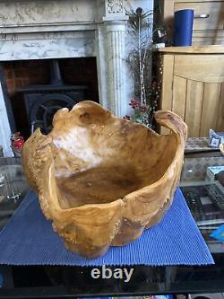 Wooden Bowl Handmade Storage Natural Root Wood Crafts Bow