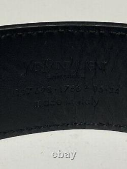 YVES SAINT LAURENT RIVE GAUCHE Black Patent Leather Hip Bow Belt