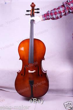 Yinfente 4/4 New Cello Sweet Sound Maple Spruce wood Hand made Free Case Bow