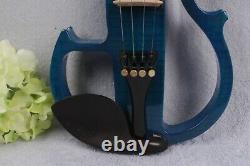 Yinfente Electric Violin 4/4 Handmade Solid Wood Ebony Fittings Bow Case Blue