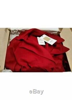 Zara Maroon Red Wool Blend Handmade Coat With Bow, Size S-bnwt